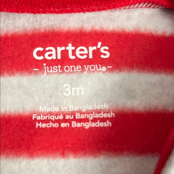 Carter's Festive Red and White Reindeer Footie - Picture 2 of 10